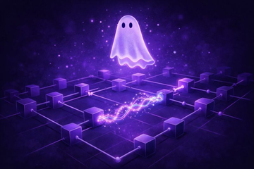 Ghost above a grid of qubits